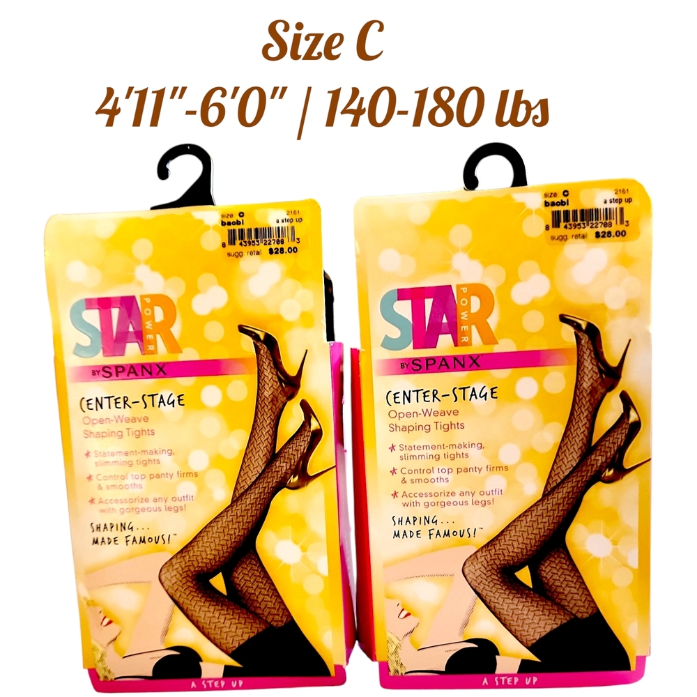 SPANX (2 Pr) Black Open-Weave Shaping Tights